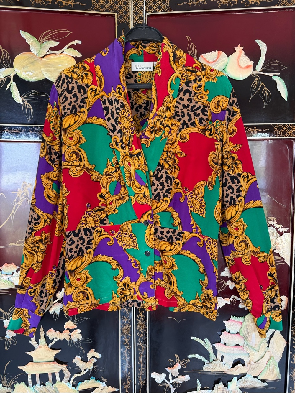 Vintage 80s Versace style silk shirt